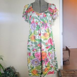 Vintage women's flower dress size small medium 70s hippie